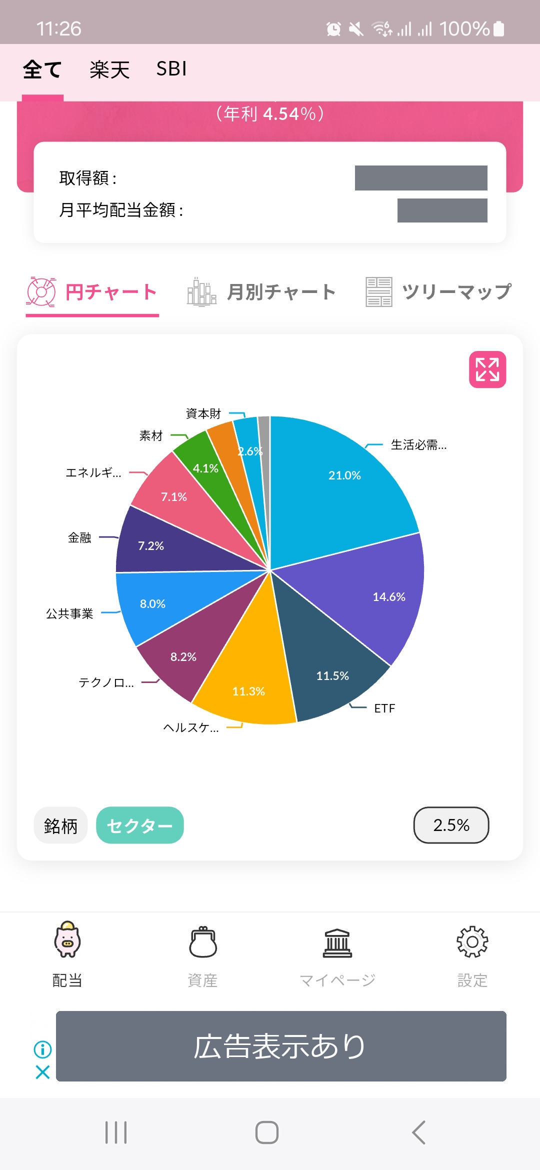 2025年2月時点の配当管理と配当キングの画面