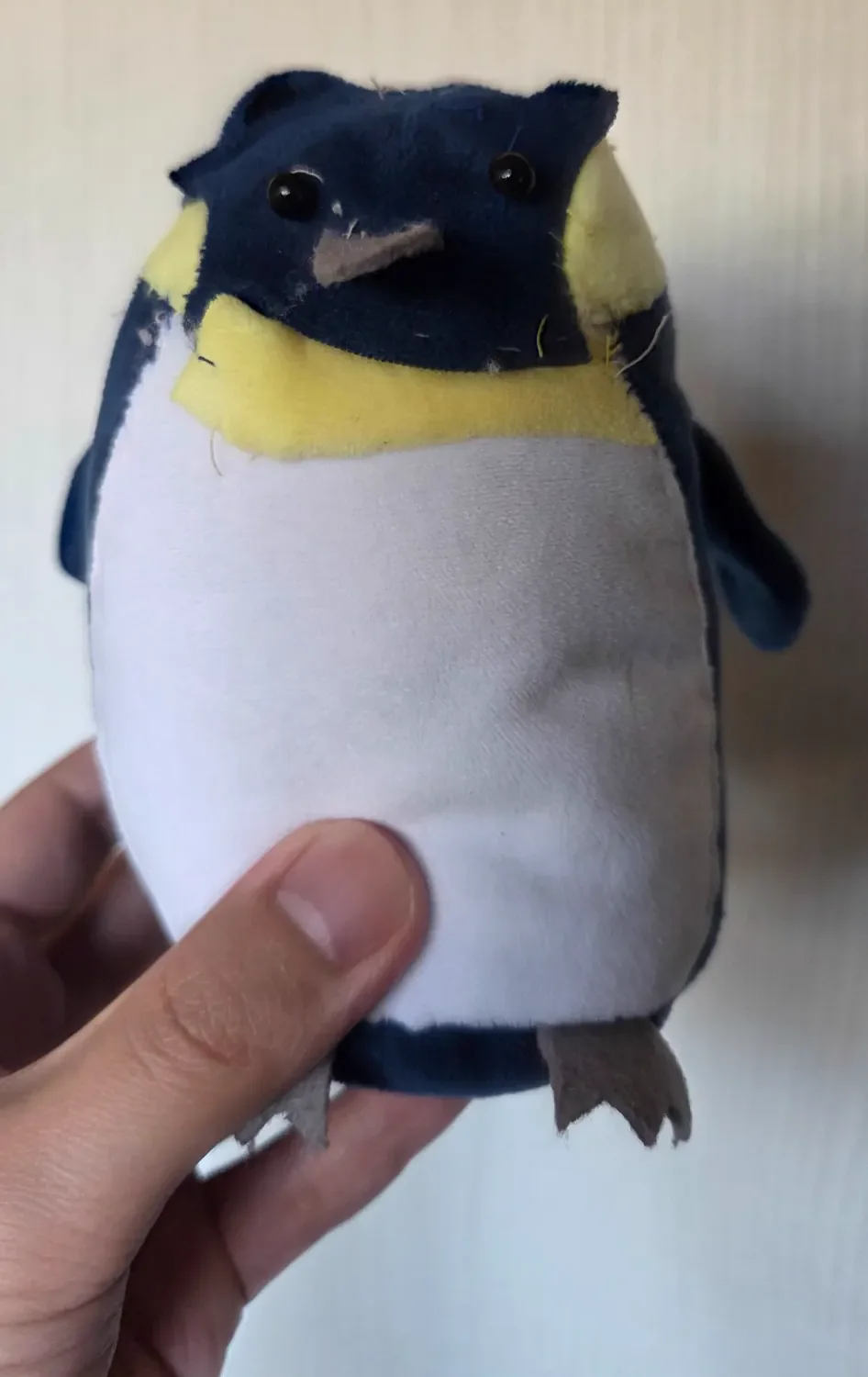 前回の株主優待で作ったペンギンのぬいぐるみ正面